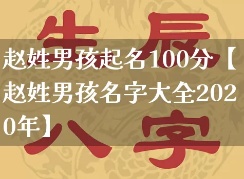 赵姓男孩起名100分【赵姓男孩名字大全2020年】_https://www.nbtfsb.com_道源国学_第1张