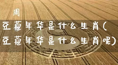 豆蔻年华是什么生肖(豆蔻年华是什么生肖呢)_https://www.nbtfsb.com_道源国学_第1张