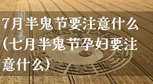 7月半鬼节要注意什么(七月半鬼节孕妇要注意什么)_https://www.nbtfsb.com_五行风水_第1张