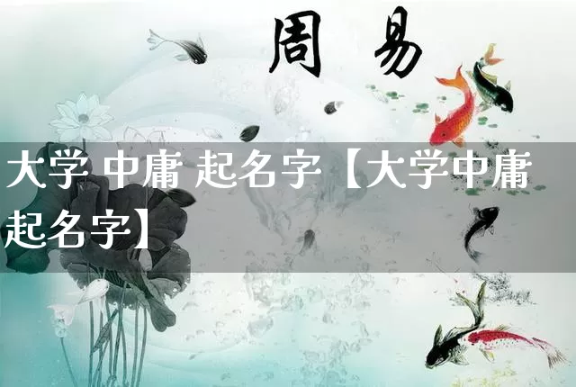大学 中庸 起名字【大学中庸起名字】_https://www.nbtfsb.com_八字算命_第1张