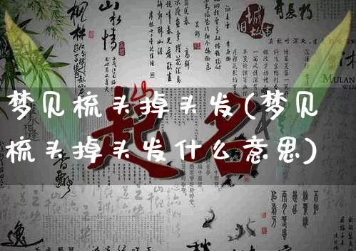 梦见梳头掉头发(梦见梳头掉头发什么意思)_https://www.nbtfsb.com_周公解梦_第1张