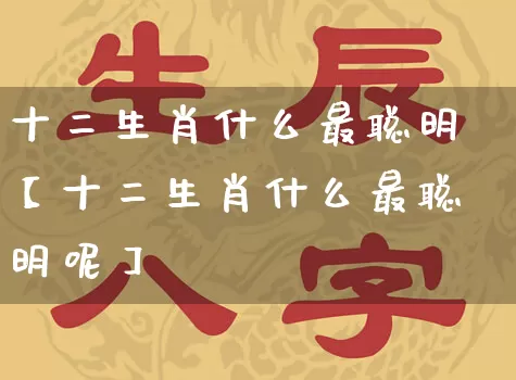 十二生肖什么最聪明【十二生肖什么最聪明呢】_https://www.nbtfsb.com_易经起名_第1张