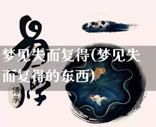 梦见失而复得(梦见失而复得的东西)_https://www.nbtfsb.com_国学动态_第1张