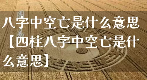 八字中空亡是什么意思【四柱八字中空亡是什么意思】_https://www.nbtfsb.com_五行风水_第1张