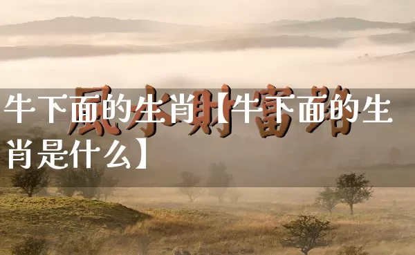 牛下面的生肖【牛下面的生肖是什么】_https://www.nbtfsb.com_五行风水_第1张