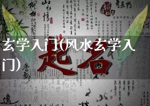 玄学入门(风水玄学入门)_https://www.nbtfsb.com_道源国学_第1张