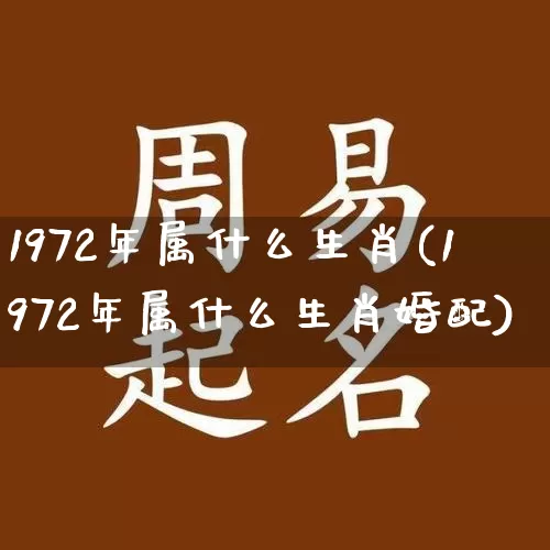1972年属什么生肖(1972年属什么生肖婚配)_https://www.nbtfsb.com_八字算命_第1张