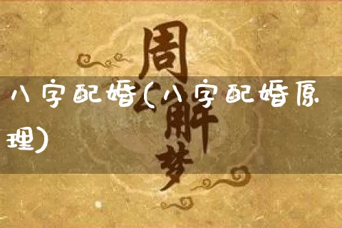 八字配婚(八字配婚原理)_https://www.nbtfsb.com_周公解梦_第1张
