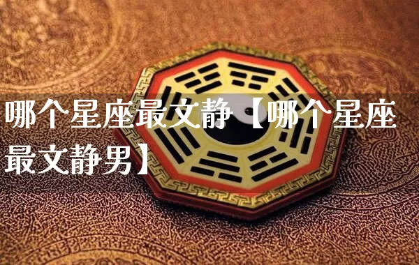 哪个星座最文静【哪个星座最文静男】_https://www.nbtfsb.com_国学动态_第1张