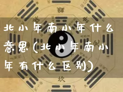 北小年南小年什么意思(北小年南小年有什么区别)_https://www.nbtfsb.com_道源国学_第1张