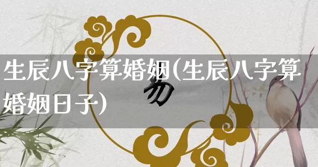 生辰八字算婚姻(生辰八字算婚姻日子)_https://www.nbtfsb.com_道源国学_第1张