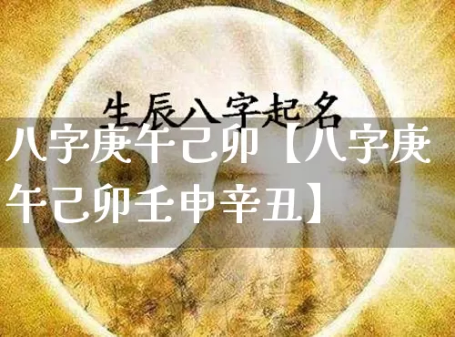 八字庚午己卯【八字庚午己卯壬申辛丑】_https://www.nbtfsb.com_易经起名_第1张