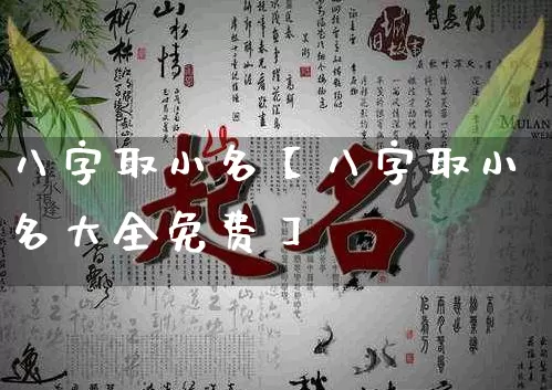 八字取小名【八字取小名大全免费】_https://www.nbtfsb.com_易经起名_第1张