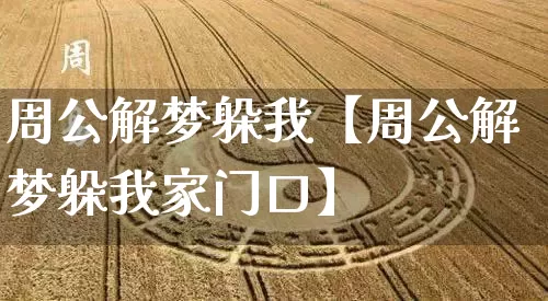 周公解梦躲我【周公解梦躲我家门口】_https://www.nbtfsb.com_生肖星座_第1张