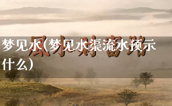 梦见水(梦见水渠流水预示什么)_https://www.nbtfsb.com_五行风水_第1张