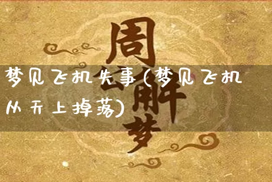 梦见飞机失事(梦见飞机从天上掉落)_https://www.nbtfsb.com_八字算命_第1张