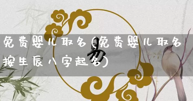 免费婴儿取名(免费婴儿取名按生辰八字起名)_https://www.nbtfsb.com_国学动态_第1张