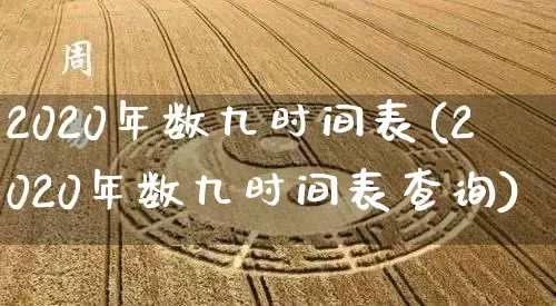 2020年数九时间表(2020年数九时间表查询)_https://www.nbtfsb.com_八字算命_第1张