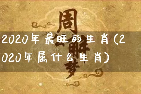 2020年最旺的生肖(2020年属什么生肖)_https://www.nbtfsb.com_道源国学_第1张