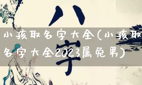 小孩取名字大全(小孩取名字大全2023属兔男)_https://www.nbtfsb.com_道源国学_第1张