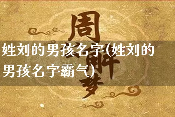 姓刘的男孩名字(姓刘的男孩名字霸气)_https://www.nbtfsb.com_五行风水_第1张