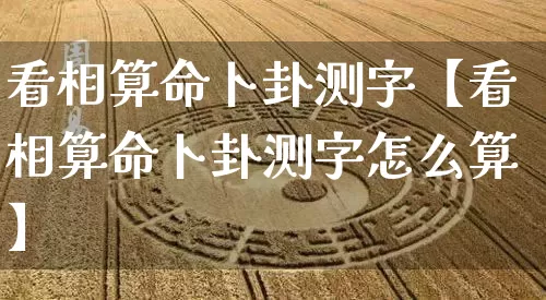 看相算命卜卦测字【看相算命卜卦测字怎么算】_https://www.nbtfsb.com_国学动态_第1张