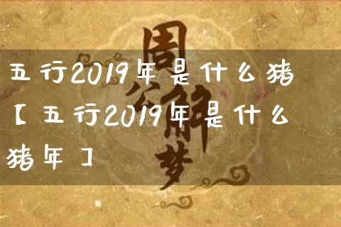 五行2019年是什么猪【五行2019年是什么猪年】_https://www.nbtfsb.com_国学动态_第1张