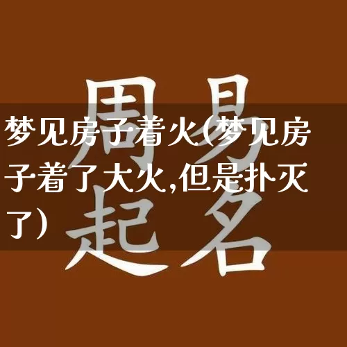 梦见房子着火(梦见房子着了大火,但是扑灭了)_https://www.nbtfsb.com_生肖星座_第1张