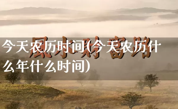 今天农历时间(今天农历什么年什么时间)_https://www.nbtfsb.com_生肖星座_第1张