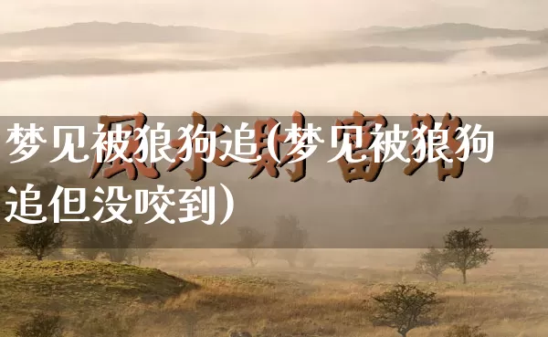 梦见被狼狗追(梦见被狼狗追但没咬到)_生肖星座_第1张_易东行 梦见被狼狗追(梦见被狼狗追但没咬到)_https://www.nbtfsb.com_生肖星座_第1张