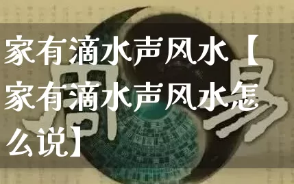 家有滴水声风水【家有滴水声风水怎么说】_https://www.nbtfsb.com_国学动态_第1张