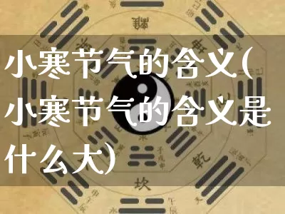 小寒节气的含义(小寒节气的含义是什么大)_https://www.nbtfsb.com_道源国学_第1张