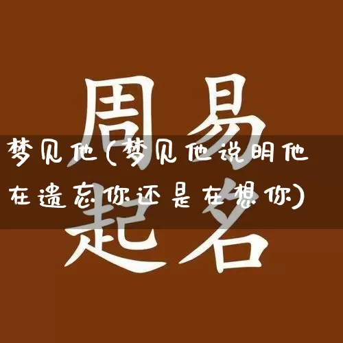 梦见他(梦见他说明他在遗忘你还是在想你)_https://www.nbtfsb.com_道源国学_第1张