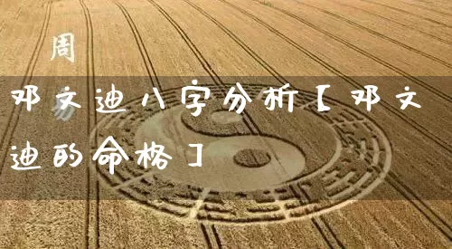 邓文迪八字分析【邓文迪的命格】_https://www.nbtfsb.com_易经起名_第1张