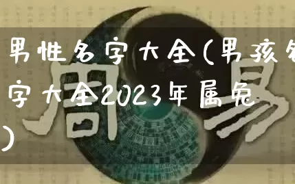 男性名字大全(男孩名字大全2023年属兔)_https://www.nbtfsb.com_道源国学_第1张