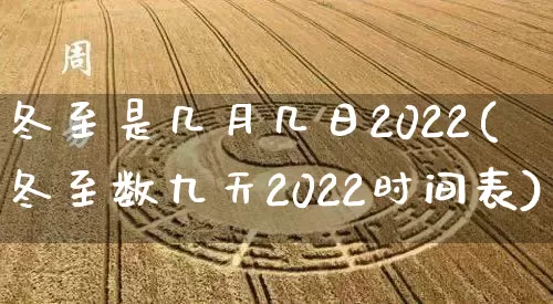 冬至是几月几日2022(冬至数九天2022时间表)_https://www.nbtfsb.com_周公解梦_第1张