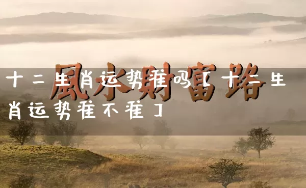 十二生肖运势准吗【十二生肖运势准不准】_https://www.nbtfsb.com_易经起名_第1张