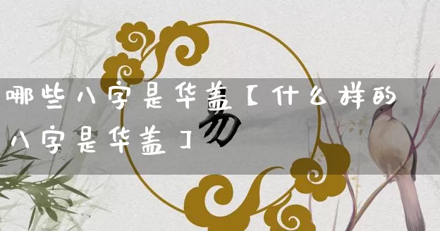 哪些八字是华盖【什么样的八字是华盖】_https://www.nbtfsb.com_生肖星座_第1张
