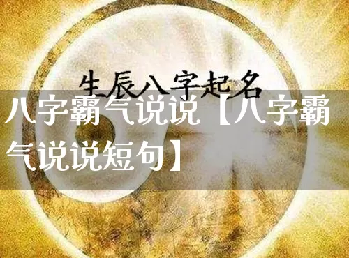 八字霸气说说【八字霸气说说短句】_https://www.nbtfsb.com_国学动态_第1张
