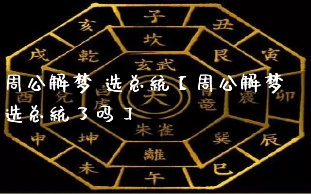 周公解梦 选总统【周公解梦选总统了吗】_https://www.nbtfsb.com_周公解梦_第1张