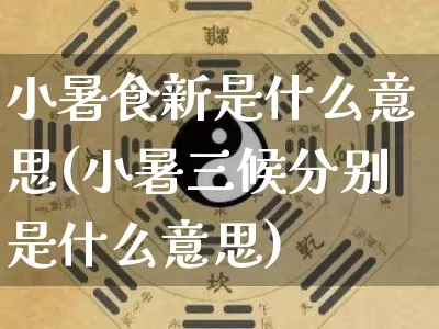 小暑食新是什么意思(小暑三候分别是什么意思)_生肖星座_第1张_易东行 小暑食新是什么意思(小暑三候分别是什么意思)_https://www.nbtfsb.com_生肖星座_第1张