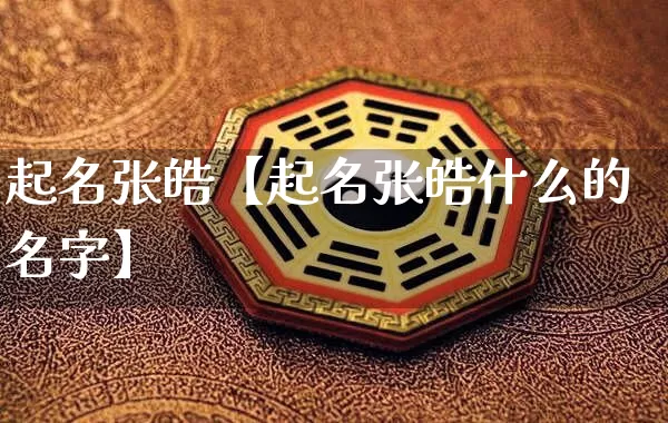 起名张皓【起名张皓什么的名字】_https://www.nbtfsb.com_生肖星座_第1张