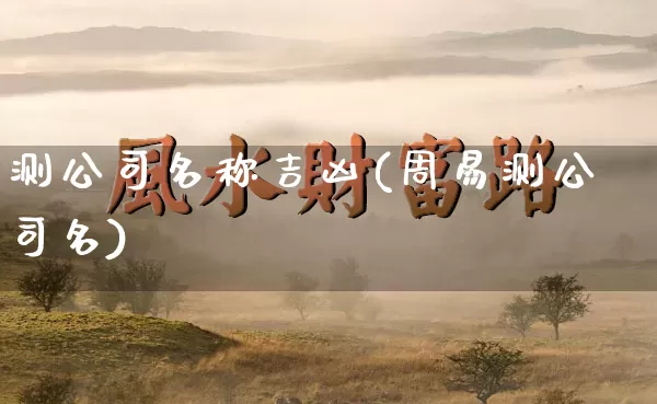 测公司名称吉凶(周易测公司名)_https://www.nbtfsb.com_国学动态_第1张