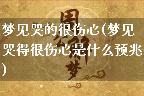 梦见哭的很伤心(梦见哭得很伤心是什么预兆)_https://www.nbtfsb.com_生肖星座_第1张