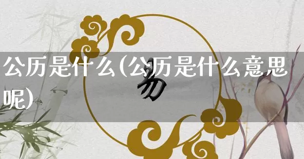 公历是什么(公历是什么意思呢)_https://www.nbtfsb.com_周公解梦_第1张