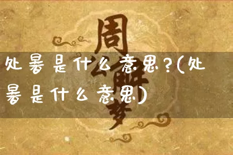 处暑是什么意思?(处暑是什么意思)_https://www.nbtfsb.com_周公解梦_第1张