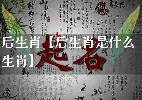 后生肖【后生肖是什么生肖】_https://www.nbtfsb.com_易经起名_第1张
