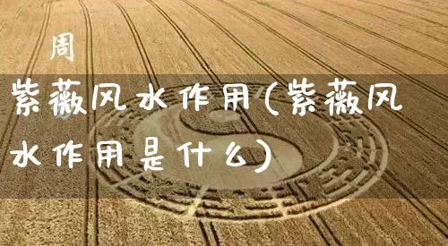 紫薇风水作用(紫薇风水作用是什么)_https://www.nbtfsb.com_易经起名_第1张