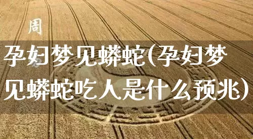 孕妇梦见蟒蛇(孕妇梦见蟒蛇吃人是什么预兆)_周公解梦_第1张_易东行 孕妇梦见蟒蛇(孕妇梦见蟒蛇吃人是什么预兆)_https://www.nbtfsb.com_周公解梦_第1张