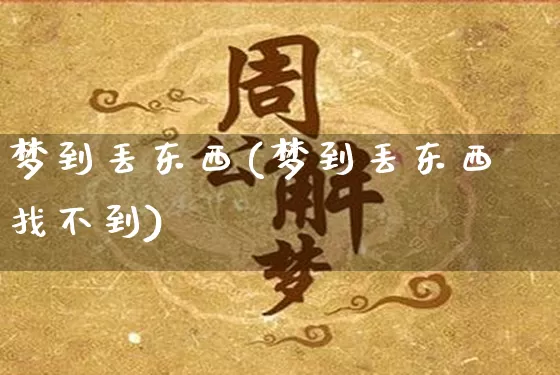 梦到丢东西(梦到丢东西找不到)_https://www.nbtfsb.com_生肖星座_第1张